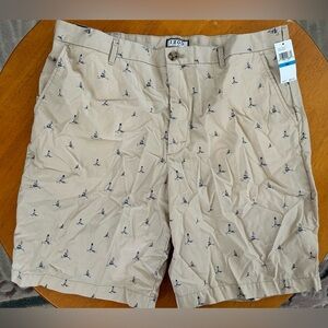 Izod khaki shorts lighthouse sailboat